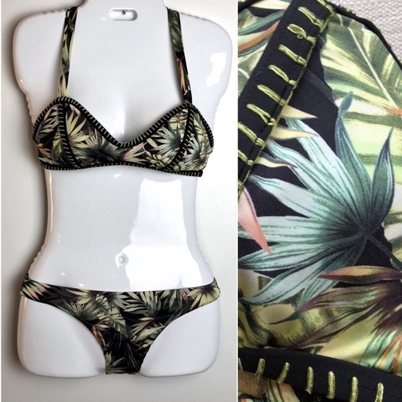Lucky Brand 🌴 Tropical Palm Bikini Small - Picture 2 of 10
